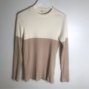 COS Long Sleeved Ribbed Cotton Top